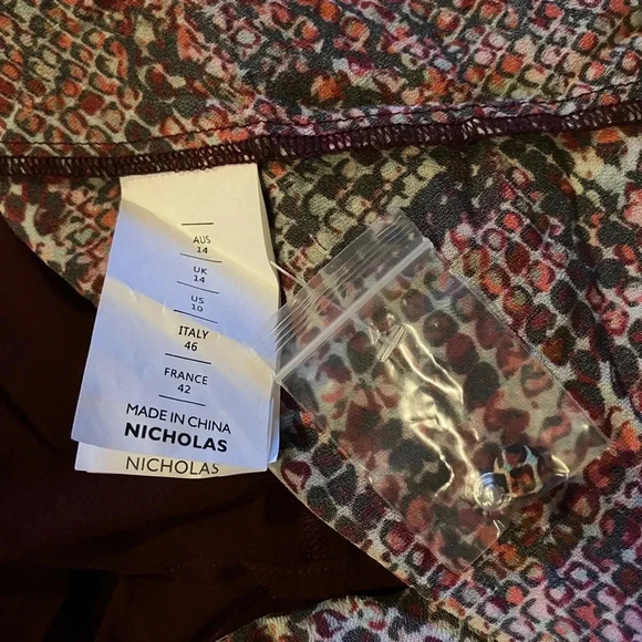 NICHOLAS Devan Gathered Snake-Print Crepe Mini Dress Size 10 - Picture 7 of 7